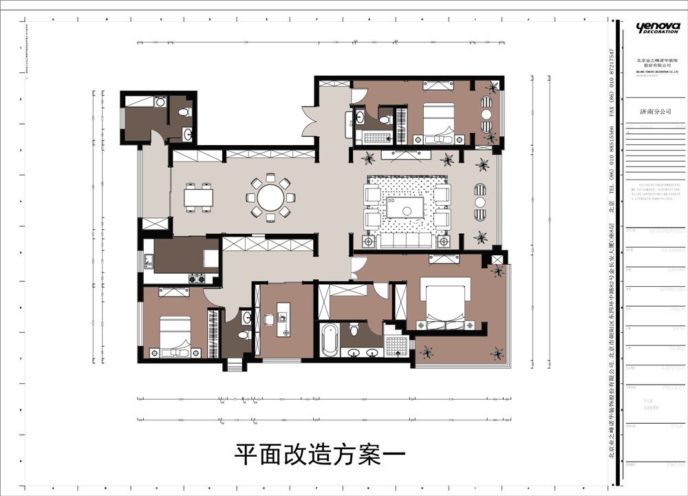 济南业之峰装饰开元府284平欧式风格装修效果图案例