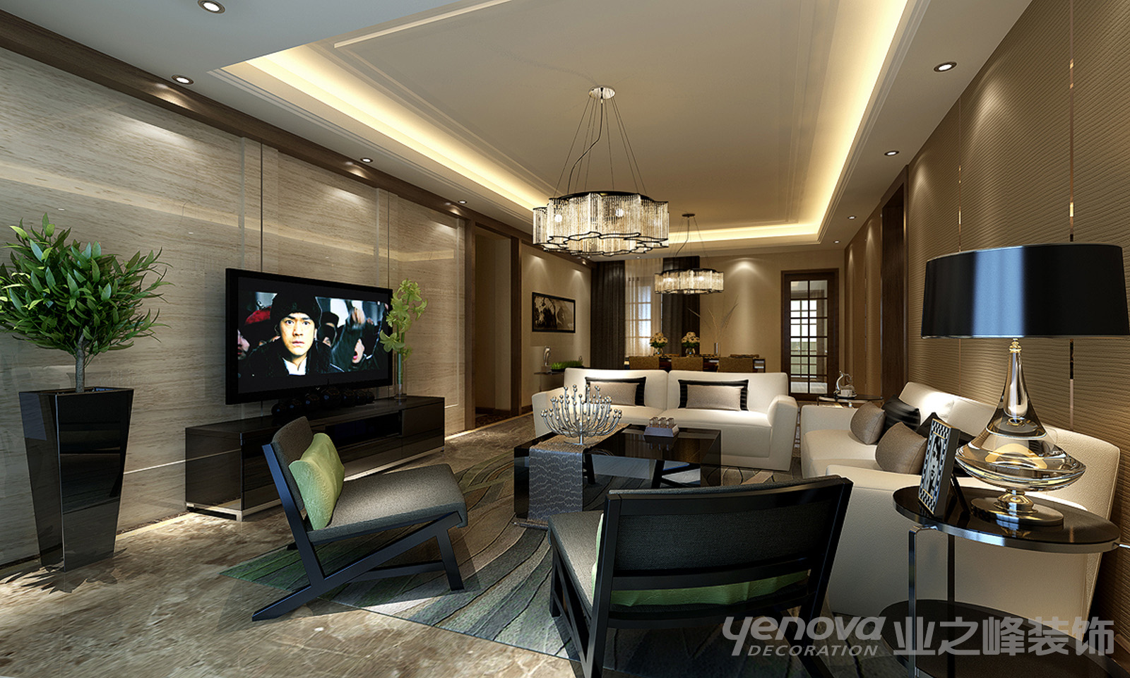 中海九号公馆装修效果图-西安业之峰装饰